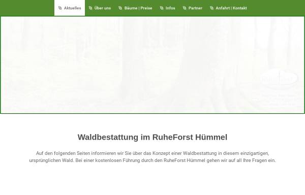 Vorschau von www.ruheforst-huemmel.de, Ruheforst Hümmel - Peter Wohlleben