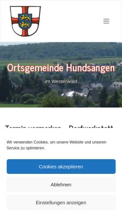 Vorschau der mobilen Webseite www.hundsangen.de, Ortsgemeinde Hundsangen