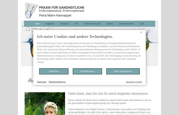 Vorschau von www.mh-ernaehrungsberatung.de, Praxis für ganzheitliche Ernährungsberatung Petra Malm-Hannappel