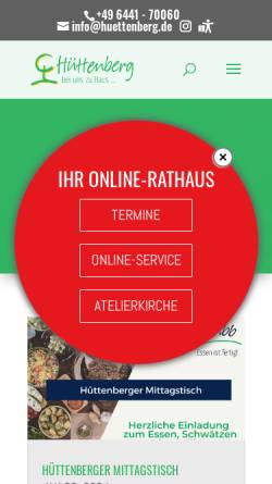 Vorschau der mobilen Webseite huettenberg.de, Gemeinde Hüttenberg