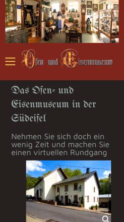 Vorschau der mobilen Webseite ofen-und-eisenmuseum.de, Ofen- und Eisenmuseum