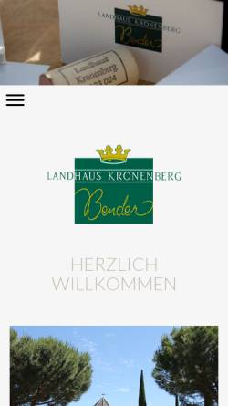 Vorschau der mobilen Webseite www.landhaus-kronenberg.de, Landhaus Kronenberg