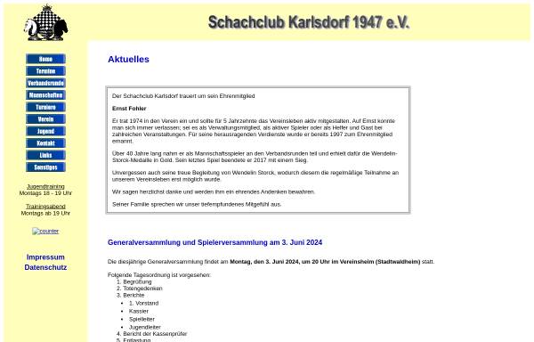 Vorschau von www.schachclub-karlsdorf.de, Schachclub Karlsdorf 1947 e.V.