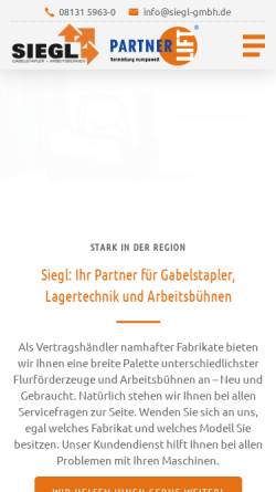 Vorschau der mobilen Webseite www.siegl-gmbh.de, Josef Siegl GmbH