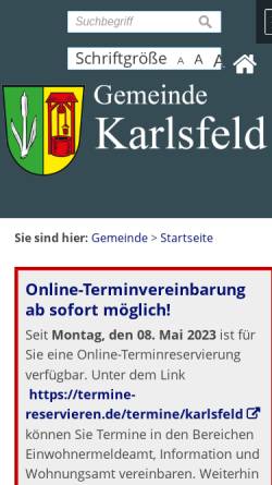 Vorschau der mobilen Webseite www.karlsfeld.de, Karlsfeld