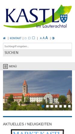 Vorschau der mobilen Webseite www.kastl.de, Marktgemeinde Kastl