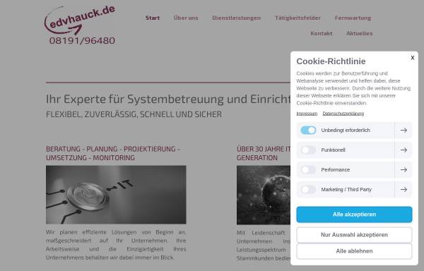 Vorschau von www.edvhauck.de, edv hauck & partner GmbH