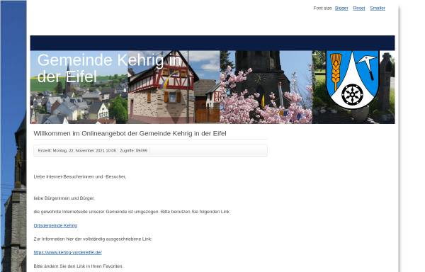 Vorschau von www.kehrig-eifel.de, Gemeinde Kehrig in der Eifel