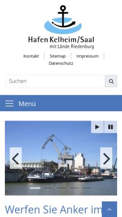 Vorschau der mobilen Webseite www.hafen-kelheim.de, Hafen Kelheim-Saal