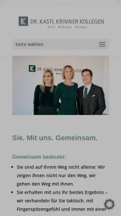 Vorschau der mobilen Webseite kastl-kollegen.de, Anwalts- und Steuerkanzlei Kastl (M.A.) - Hars - Panzer, Landshut, Brand, Glauchau und Kemnath