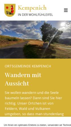 Vorschau der mobilen Webseite www.kempenich.de, Gemeinde Kempenich