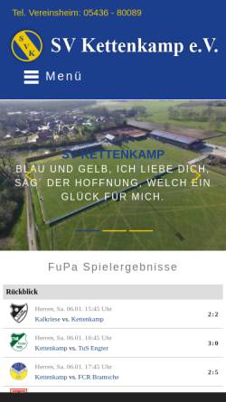Vorschau der mobilen Webseite sv-kettenkamp.de, SV Kettenkamp e.V.