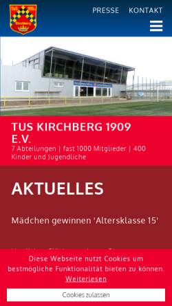 Vorschau der mobilen Webseite www.tuskirchberg.de, TuS Kirchberg