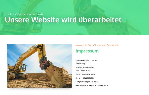 Vorschau von www.erdbaukuhn.de, Erdbau Kuhn GmbH & Co. KG