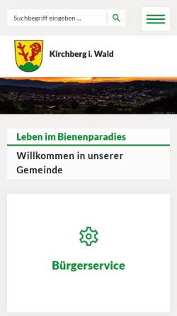 Vorschau der mobilen Webseite www.kirchbergimwald.de, Kirchberg im Wald