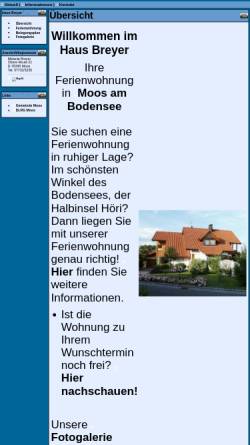 Vorschau der mobilen Webseite www.haus-breyer.de, Ferienwohnung Haus Breyer