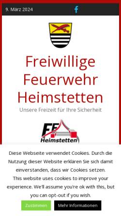 Vorschau der mobilen Webseite www.feuerwehr-heimstetten.de, Freiwillige Feuerwehr Heimstetten