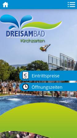 Vorschau der mobilen Webseite www.dreisambad.de, Dreisambad in Kirchzarten