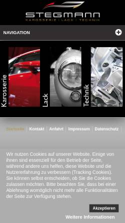 Vorschau der mobilen Webseite www.stegmann-moos.de, Stegmann Karosserie & Lack