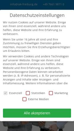 Vorschau der mobilen Webseite www.iak-freiburg.de, Institut für Angewandte Kinesiologie (IAK)
