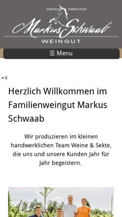 Vorschau der mobilen Webseite www.markus-schwaab.de, Weingut Markus Schwaab