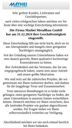 Vorschau der mobilen Webseite www.metallbau-mathei.de, Metallbau Mathei