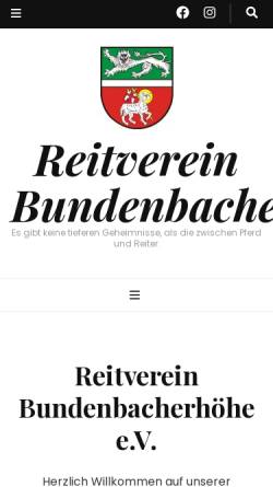 Vorschau der mobilen Webseite www.reitverein-bundenbacherhoehe.de, Reit- und Fahrverein Bundenbacherhöhe e.V.