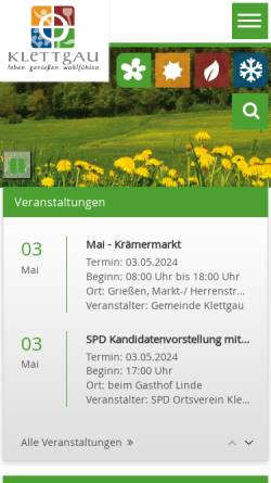 Vorschau der mobilen Webseite www.klettgau.de, Gemeinde Klettgau