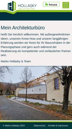 Vorschau der mobilen Webseite hollasky-architekten.de, Architekt Hollasky