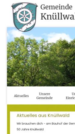 Vorschau der mobilen Webseite www.knuellwald.de, Gemeinde Knüllwald