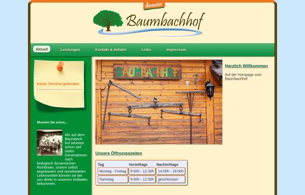 Vorschau von www.baumbachhof.de, Baumbachhof