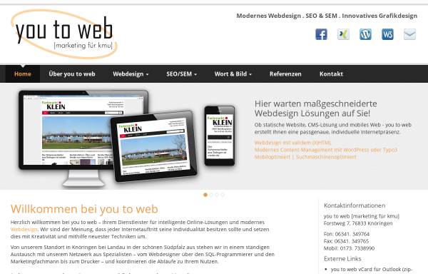 Vorschau von www.youtoweb.de, You to web - marketing für kmu