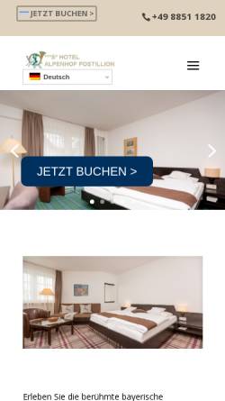 Vorschau der mobilen Webseite alpenhofpostillion.com, Hotel Alpenhof Postillion