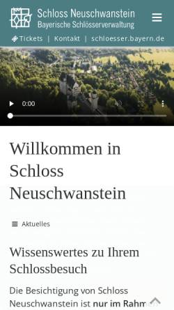 Vorschau der mobilen Webseite www.neuschwanstein.de, Bavaria Country