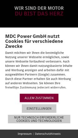 Vorschau der mobilen Webseite www.mdc-power.com, MDC Power GmbH