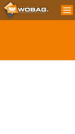 Vorschau der mobilen Webseite www.wobagsoemmerda.de, Wohnungsbaugenossenschaft Sömmerda/Thüringen e.G.