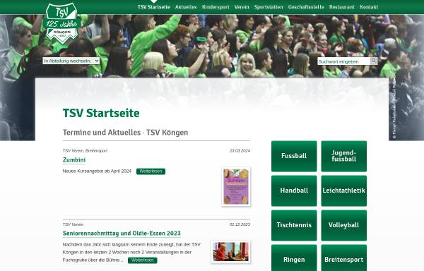 Vorschau von www.tsv-koengen.de, Turn- und Sportverein Köngen e.V.