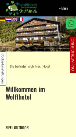 Vorschau der mobilen Webseite www.wolffhotel.de, Wald Hotel Zur Wandersruh