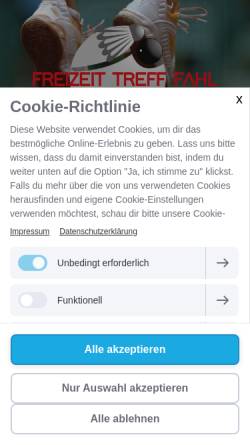Vorschau der mobilen Webseite www.freizeit-trier.de, Freizeit Treff Fahl