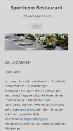 Vorschau der mobilen Webseite sportheim-restaurant.com, TSV Münchingen