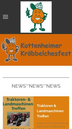 Vorschau der mobilen Webseite www.xn--krbbelchesfest-wpb.de, Kröbbelchesfest Kottenheim