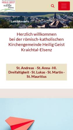 Vorschau der mobilen Webseite www.kraichtal-elsenz.de, Katholische Seelsorgeeinheit Kraichtal-Elsenz