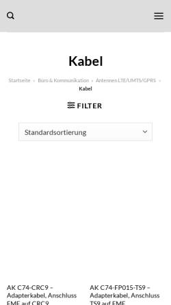 Vorschau der mobilen Webseite www.krania.de, KRANIA Kabel-Stecker GmbH