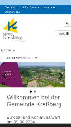Vorschau der mobilen Webseite www.kressberg.de, Kressberg