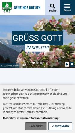 Vorschau der mobilen Webseite www.rathaus-kreuth.de, Rathaus Kreuth