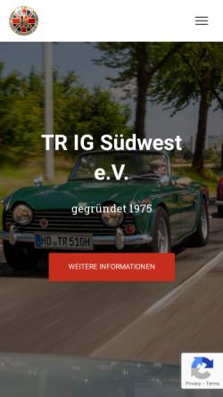 Vorschau der mobilen Webseite www.triumph-ig.de, Triumph Interessengemeinschaft Südwest e.V.