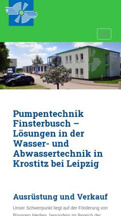 Vorschau der mobilen Webseite www.pumpe-leipzig.de, Pumpentechnik Finsterbusch