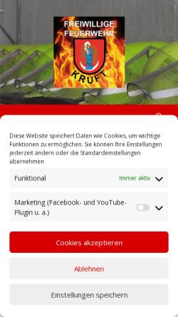 Vorschau der mobilen Webseite www.feuerwehr-kruft.de, Freiwillige Feuerwehr Kruft