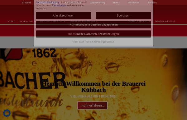 Vorschau von www.brauereikuehbach.de, Brauerei Kühbach