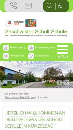 Vorschau der mobilen Webseite www.gss-kuenzelsau.de, Geschwister-Scholl-Schule Künzelsau